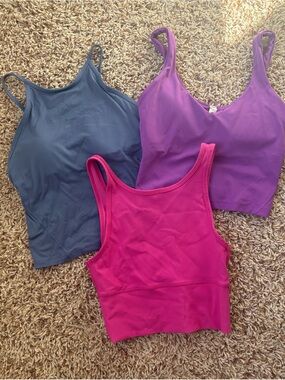 lululemon athletica Ribbed & Smooth Crop Tanks in Pink, Purple, Slate Blue